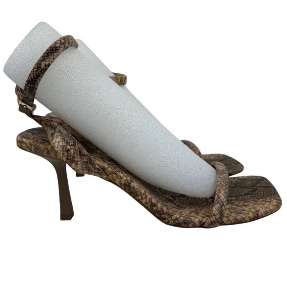 NEW YORK & CO ASHLYN SNAKE PRINT SQUARE TOE HEELS IN NATURAL NWOB SIZE 11 - Picture 6 of 14